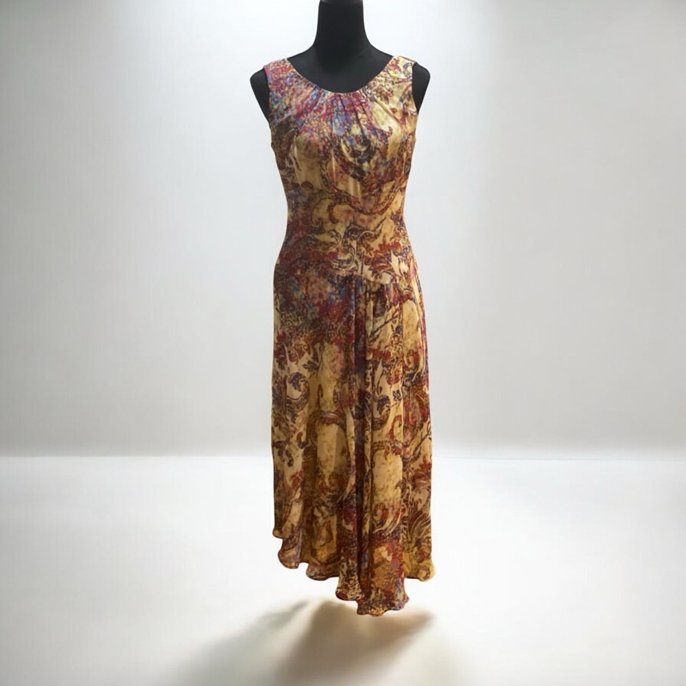 Kasper Boho Asymmetric Midi Drop-Waist Size 6 EUC